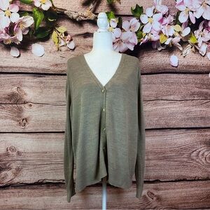 Croft & Barrow Women’s Knitted Acrylic Beige Button Down Sweater Cardigan XXL